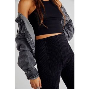 NWT Free People Slim Pull On Velvet Flare Pants